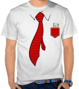 Red Polka Dots Tie With Money