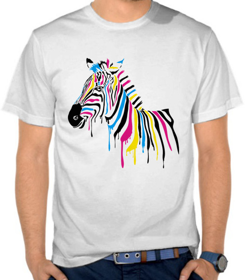 Jual Kaos  Colorful Zebra  CMYK SatuBaju com